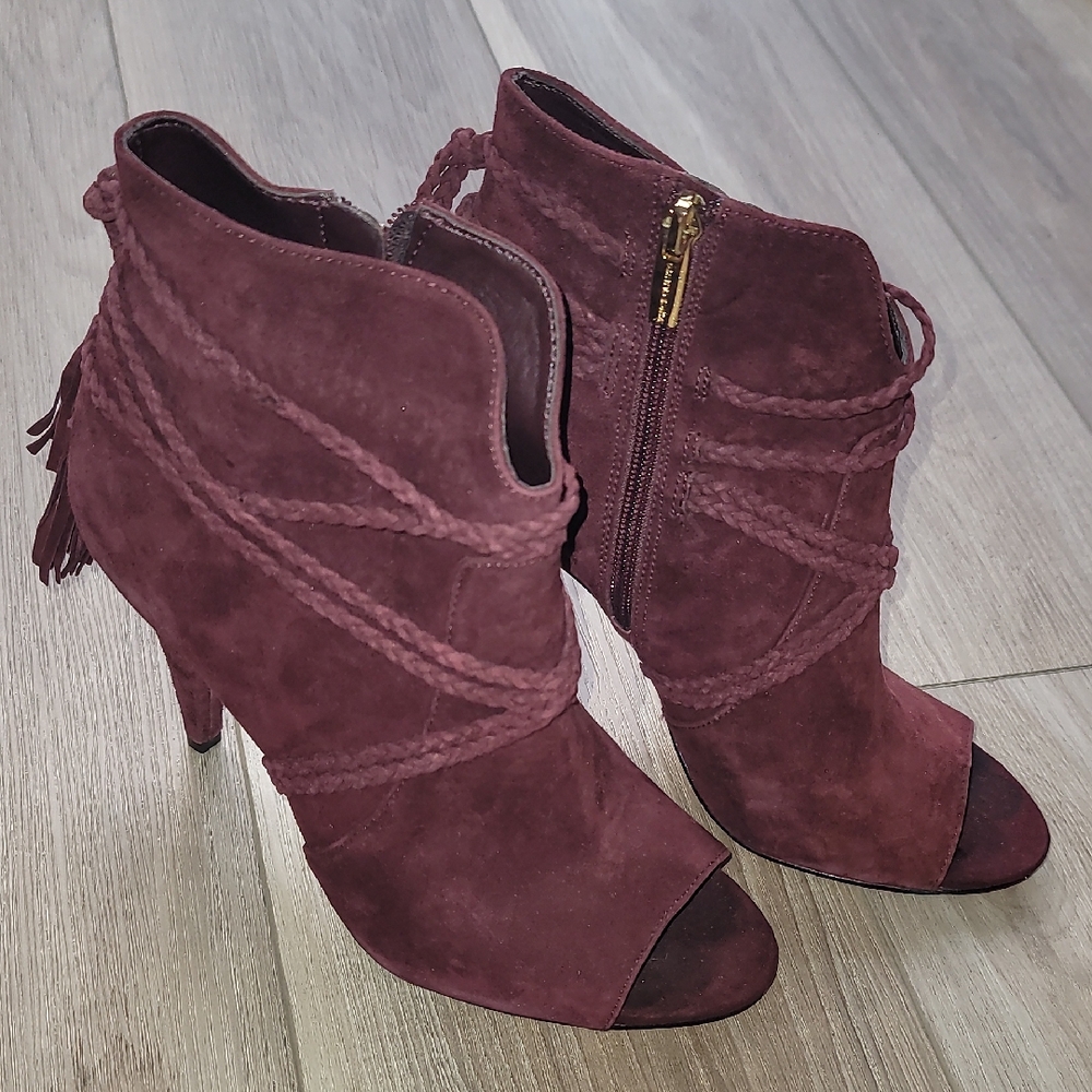Vince Camuto Brown Heeled Boots with Chunky Heel